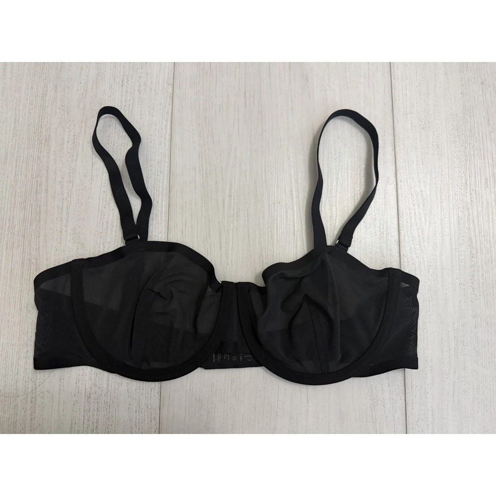 NWOT‎ CUUP The Balconette Mesh Sheer Underwire Bra Sz 36B Black